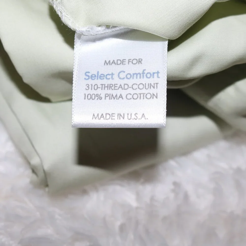 Select Comfort set of 2 celery green pillowcases 310 thread count 42x21